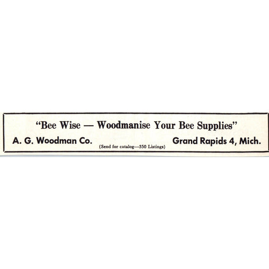 Bee Wise - A.G. Woodman Co. Grand Rapids MI 1964 Magazine Ad AB6-LB