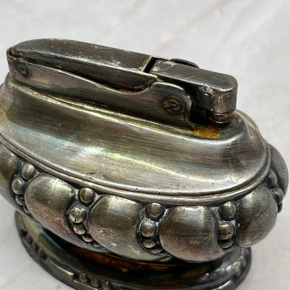 Vintage Art Deco Ronson Crown Silver Plate Table Lighter TL26