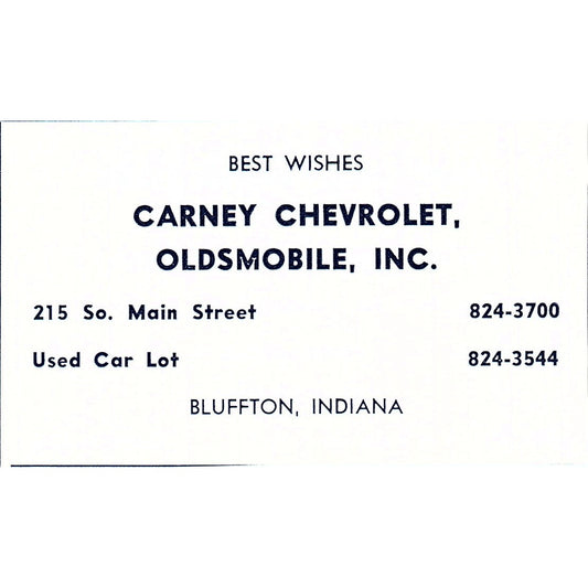 Carney Chevrolet Oldsmobile Inc Bluffton Indiana 1964 Ad AG1-M7