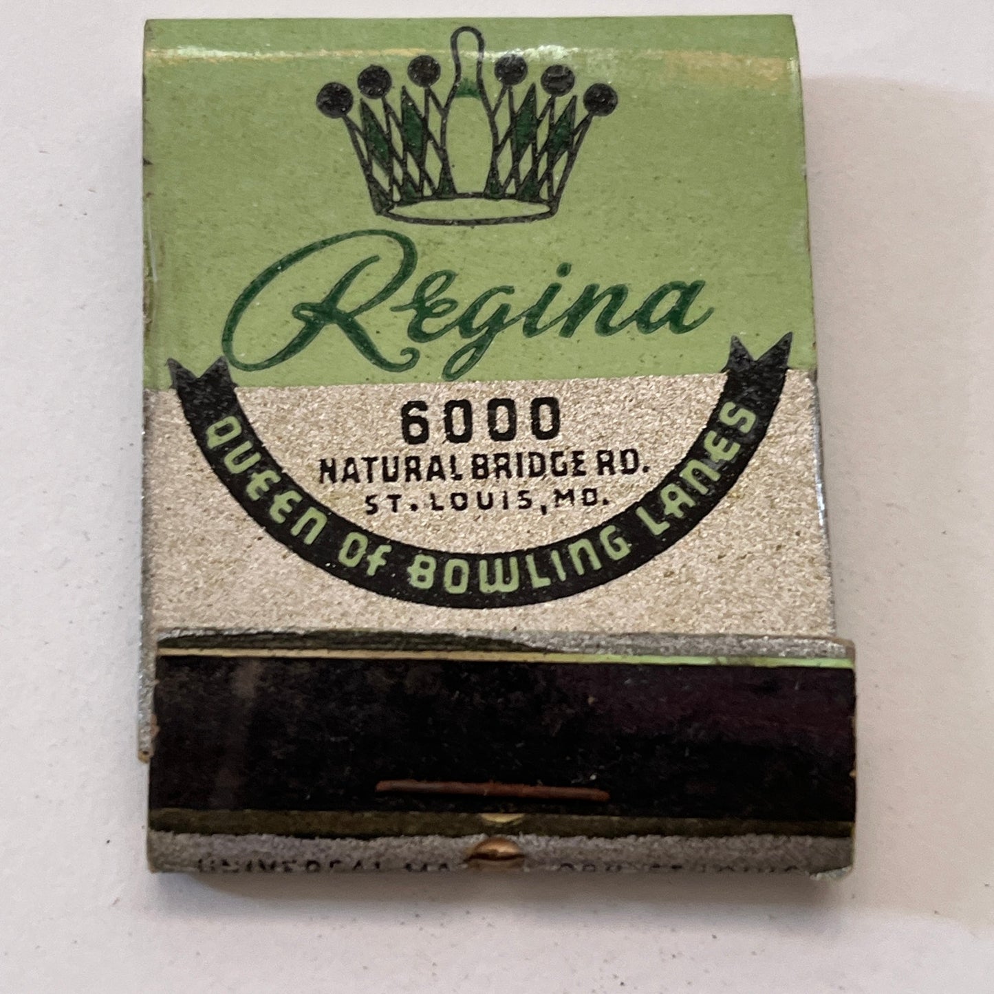 Regina Queen of Bowling Lanes St. Louis MO Vintage Matchbook Cover TB8-MB3-10