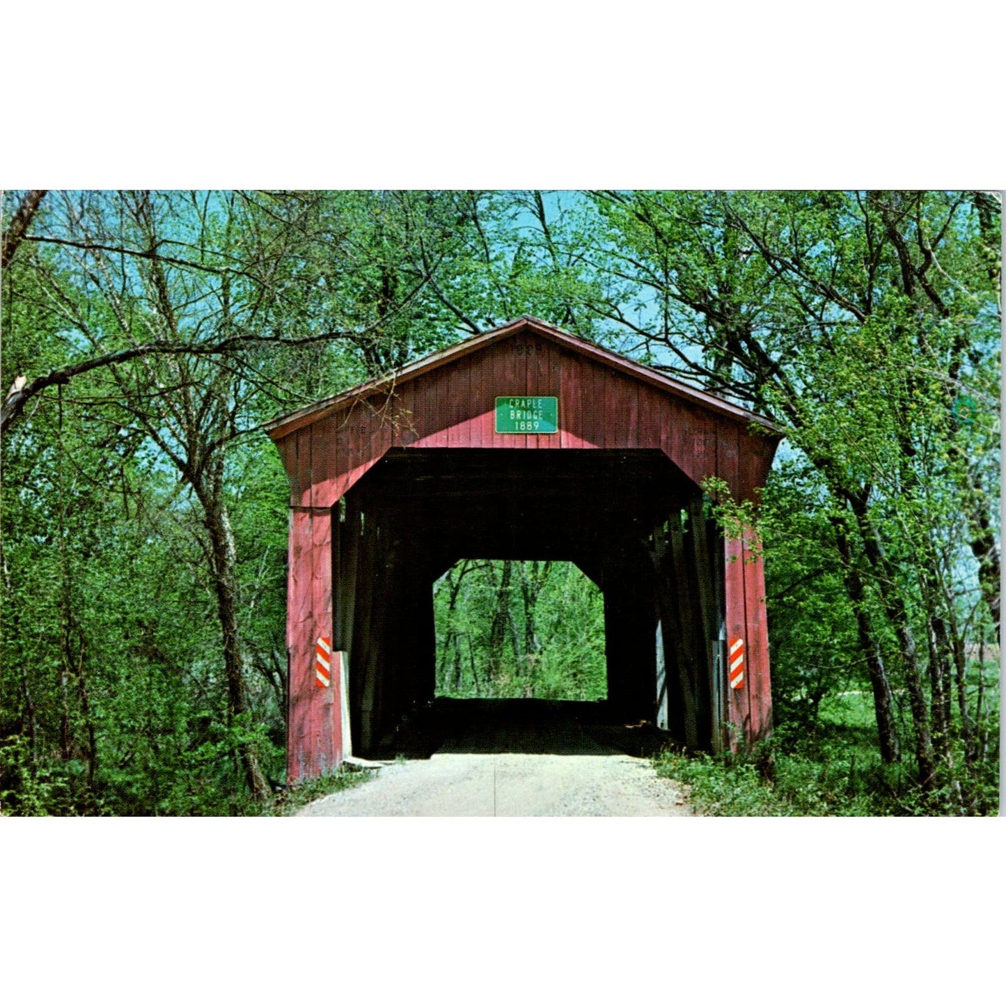 Putnam County Indiana Craple Bridge Vintage Covered Bridge Postcard PD3