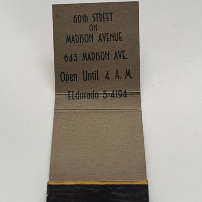 Cerutti - 643 Madison Avenue NYC Vintage Matchbook Cover TB8-MB-1
