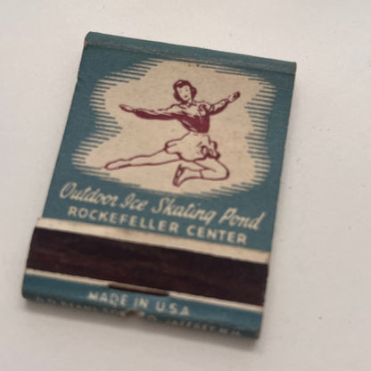 Rockefeller Center Outdoor Ice Skating Pond Vintage Matchbook Cover TB8-MB-6