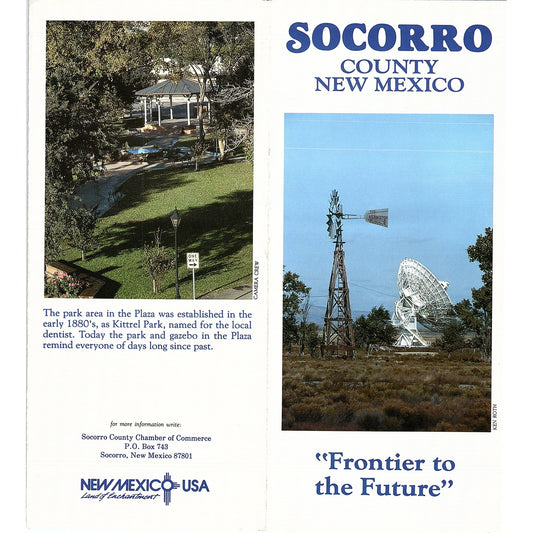 Socorro County New Mexico Vintage Fold Out Travel Brochure TH2-TB1