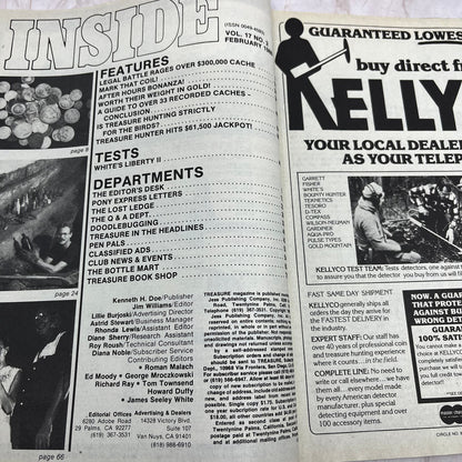 1986 Feb - Treasure Magazine - Treasure Hunting Metal Detecting Gold Coins M10