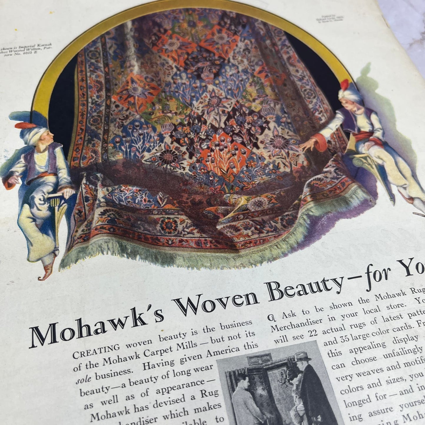 Mohawk Carpet Mills Amsterdam NY Woven Rugs 10x13 Magazine Advertisement FL6-7