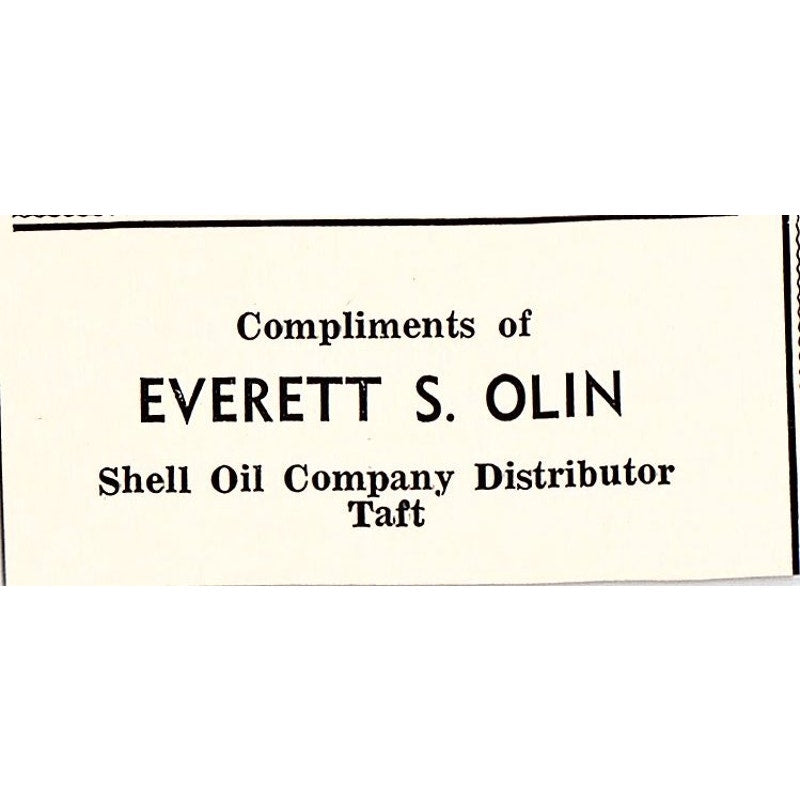 Everett S. Olin Shell Oil, Steury's Chevron Service - Taft CA 1965 Ad AF8-S24