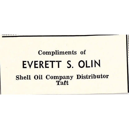 Everett S. Olin Shell Oil, Steury's Chevron Service - Taft CA 1965 Ad AF8-S24