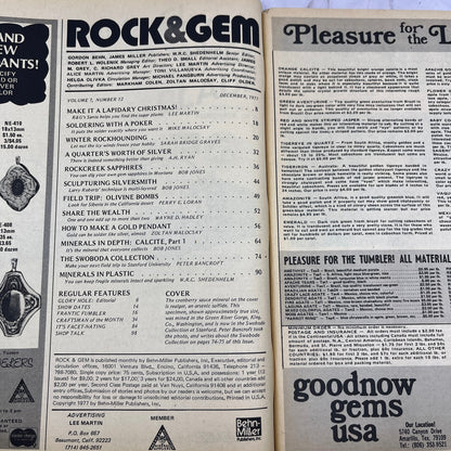 Silversmithing Soldering Gold Calcite - Rock & Gem Magazine - Dec 1977 M24