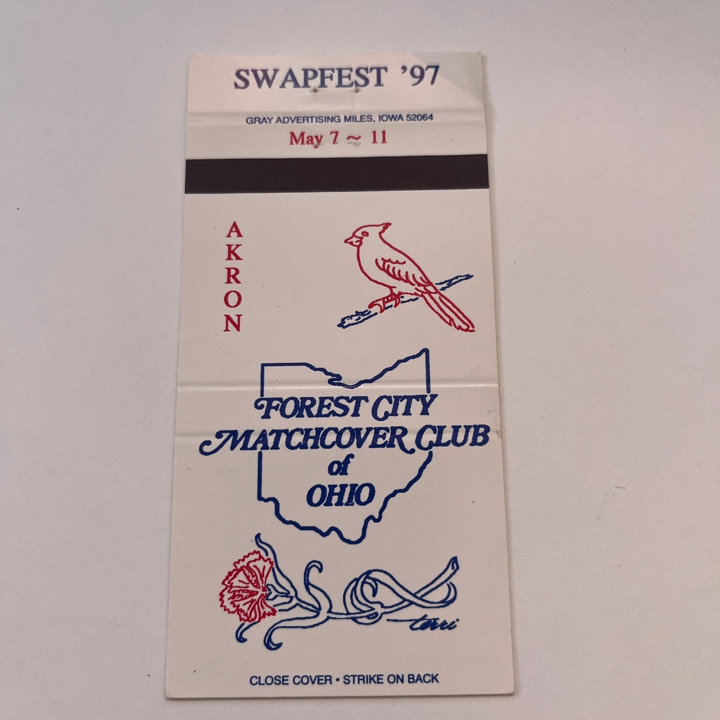 Forest City Matchcover Club of Ohio Swapfest 1997 Vintage Matchbook MM4-10
