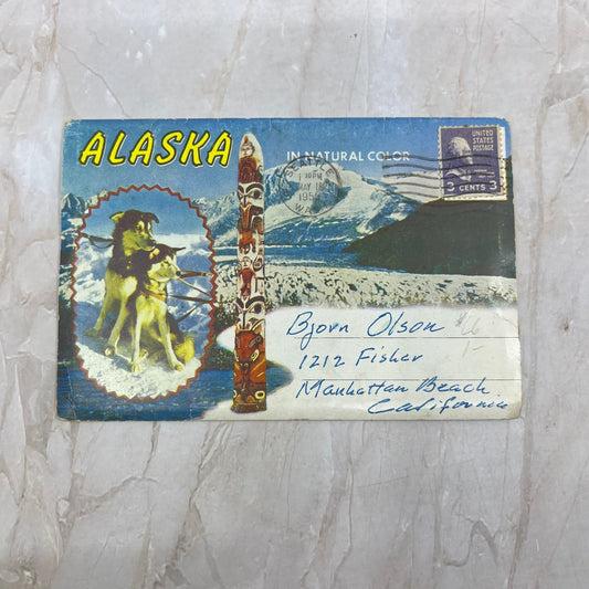 1955 Alaska in Natural Color Souvenir Book Fold-Out TI8-S1