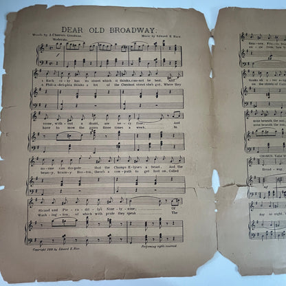 Dear Old Broadway Marguerita Sylva W.A. Brady 1899 Sheet Music V33-3