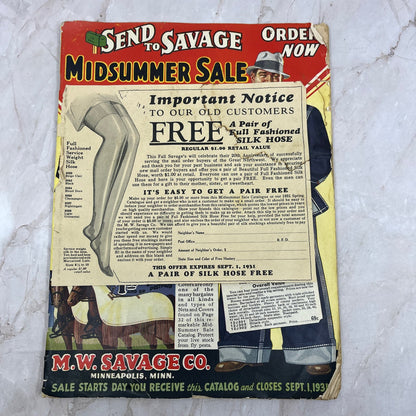 1931 M.W. Savage Co. Minneapolis MN Mid Summer Sale Catalog TF5