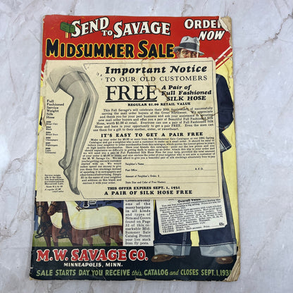 1931 M.W. Savage Co. Minneapolis MN Mid Summer Sale Catalog L4-2
