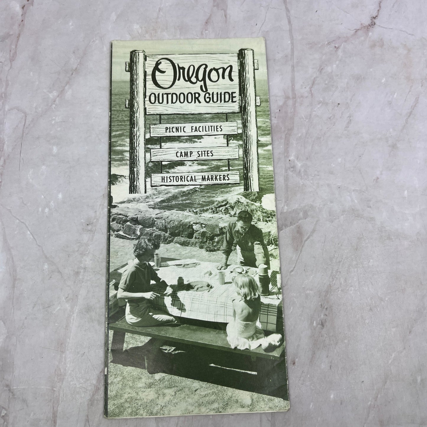 1962 Oregon Outdoor Guide Fold Out Brochure & Travel Map TA9-E2