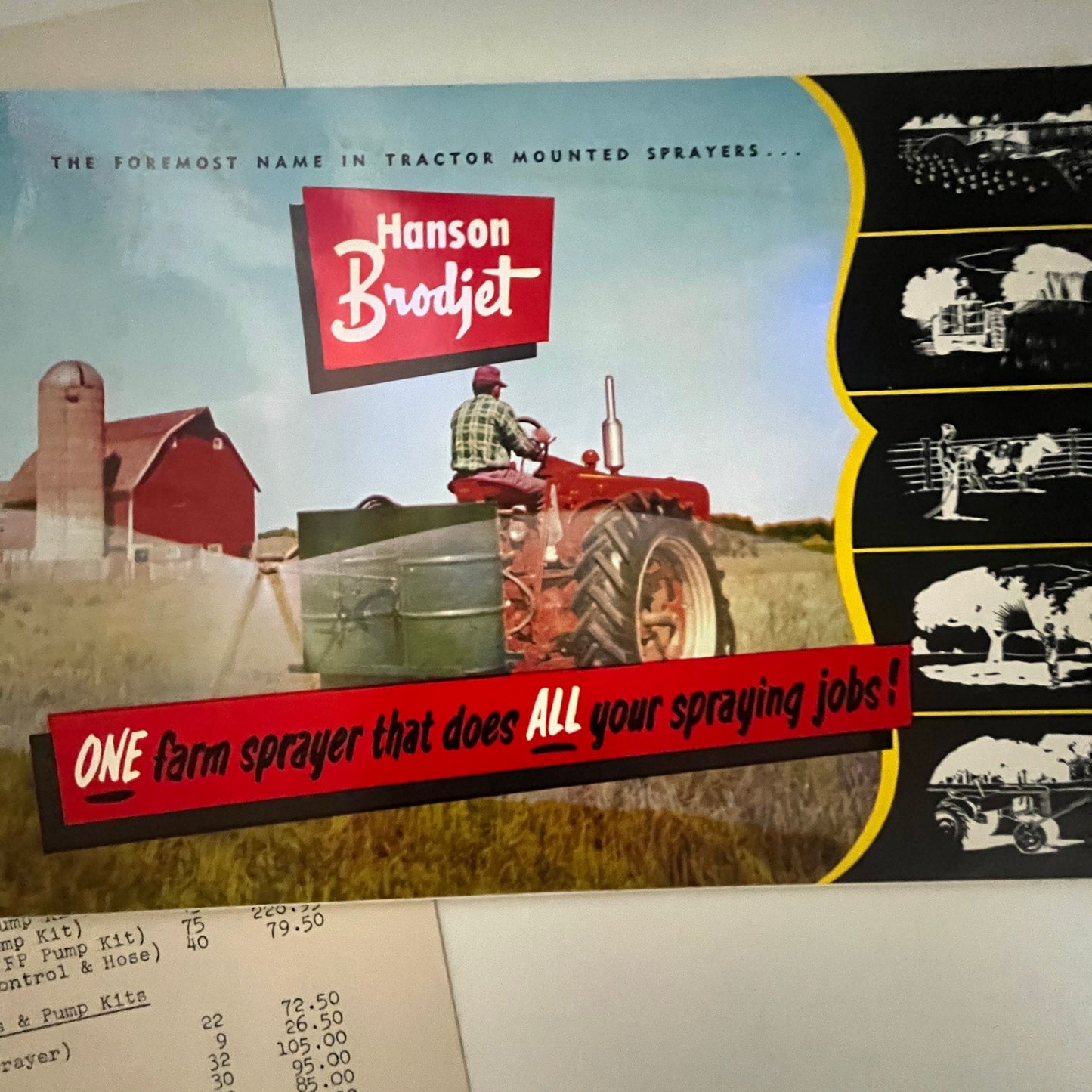 1956 Hanson Equipment Company Brodjet Beloit WI Farming Ephemera AJ3-1