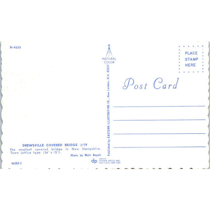 Drewsville Bridge 19 New Hampshire Covered Bridge Postcard PC3