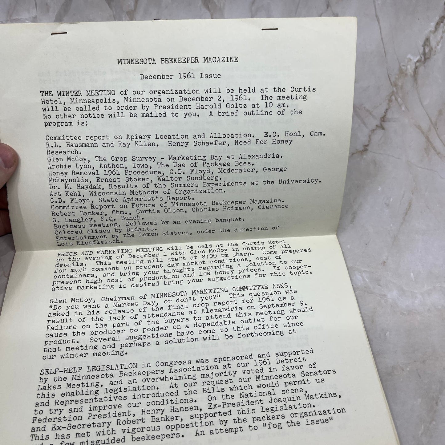 1961 Dec The Minnesota Beekeeper Magazine Red Wing MN Beekeepers Association TD5