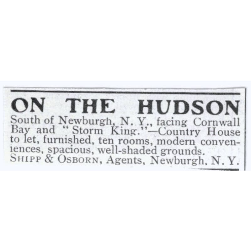 Country House on the Hudson Newburgh NY Shipp & Osborn c1918 Ad AE5-SV3