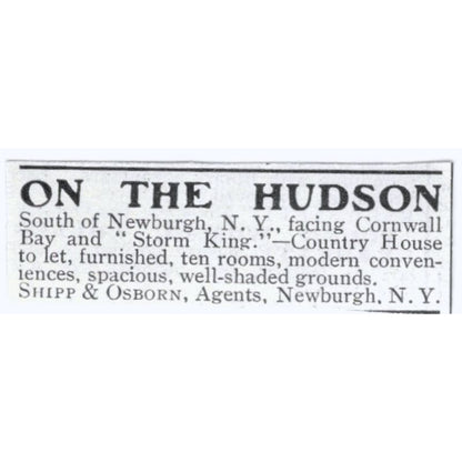 Country House on the Hudson Newburgh NY Shipp & Osborn c1918 Ad AE5-SV3