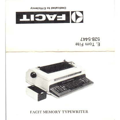 E. Tom Fite Facit W.H. Davis Co Houston Vintage Business Card SE3-B2