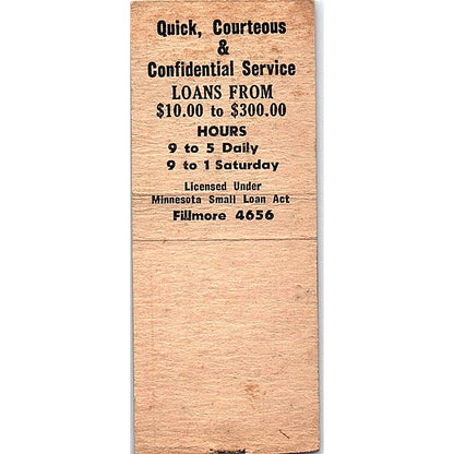 Don Leo Loan Co Minneapolis Vintage Matchbook Cover SC7-Y1