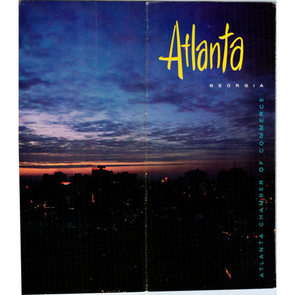 1950s Atlanta Georgia Welcome Pamphlet Fold Out Map and Travel Brochure TJ5-TB