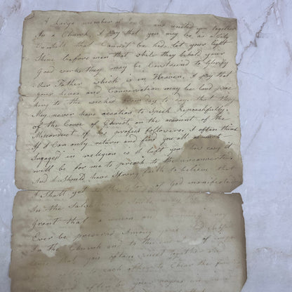 1814 Handwritten Document John Colbe Church of Christ Burrillville RI AE6