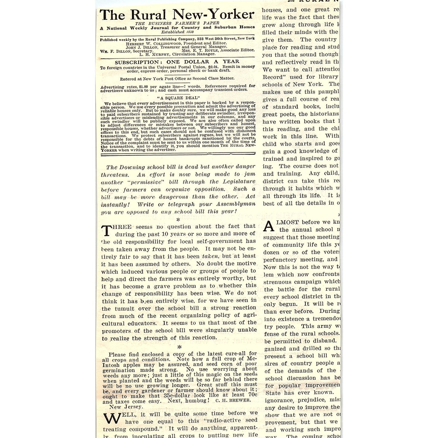 New York Central Lines $100,000 a Day for Taxes 1924 Ad AG3-4
