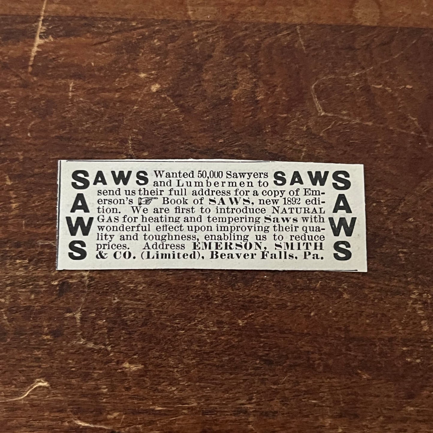 SAWS Emerson, Smith and Co Beaver Hills PA Original Advertisement AD8-P29
