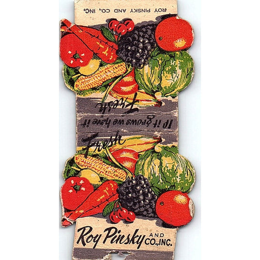Roy Pinsky Wholesale Fruit & Vegetables Dayton OH Vintage Matchbook Cover SC7-Y8