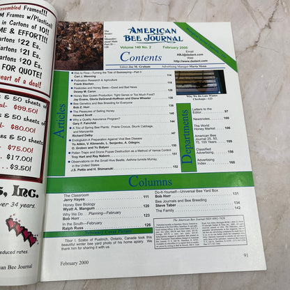 2000 Feb American Bee Journal Magazine Bees Beekeeping Honey M7