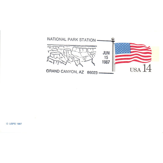 1987 National Park Station Grand Canyon AZ 14c Postal Mailing Card PE2