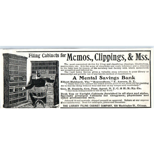 The Library Filing Cabinet Company Chicago IL 1903 Magazine Ad AF2-O4