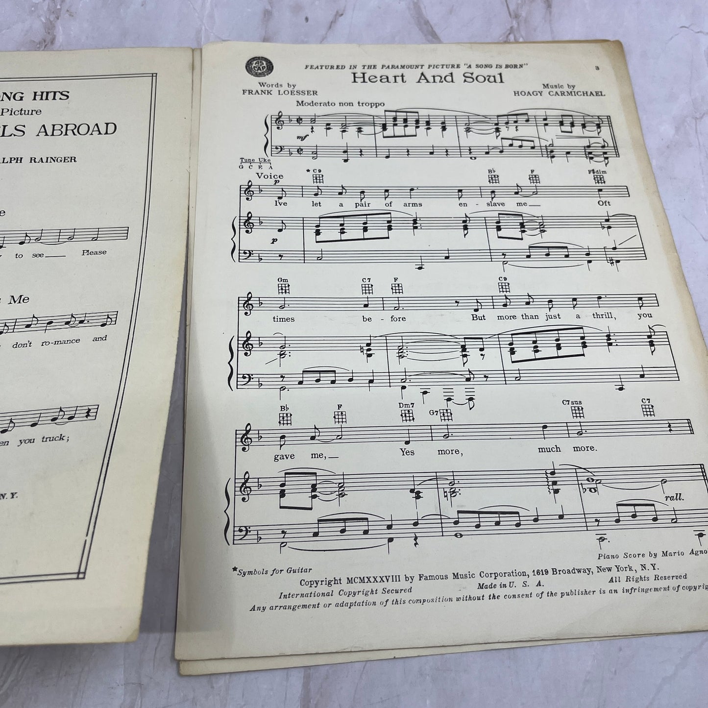 Heart and Soul Frank Loesser Hoagy Carmichael Antique Sheet Music Ti5
