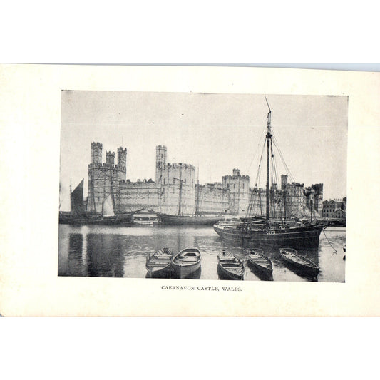Caernarfon Caernavon Castle Wales 1901 Original Print AD8-H7