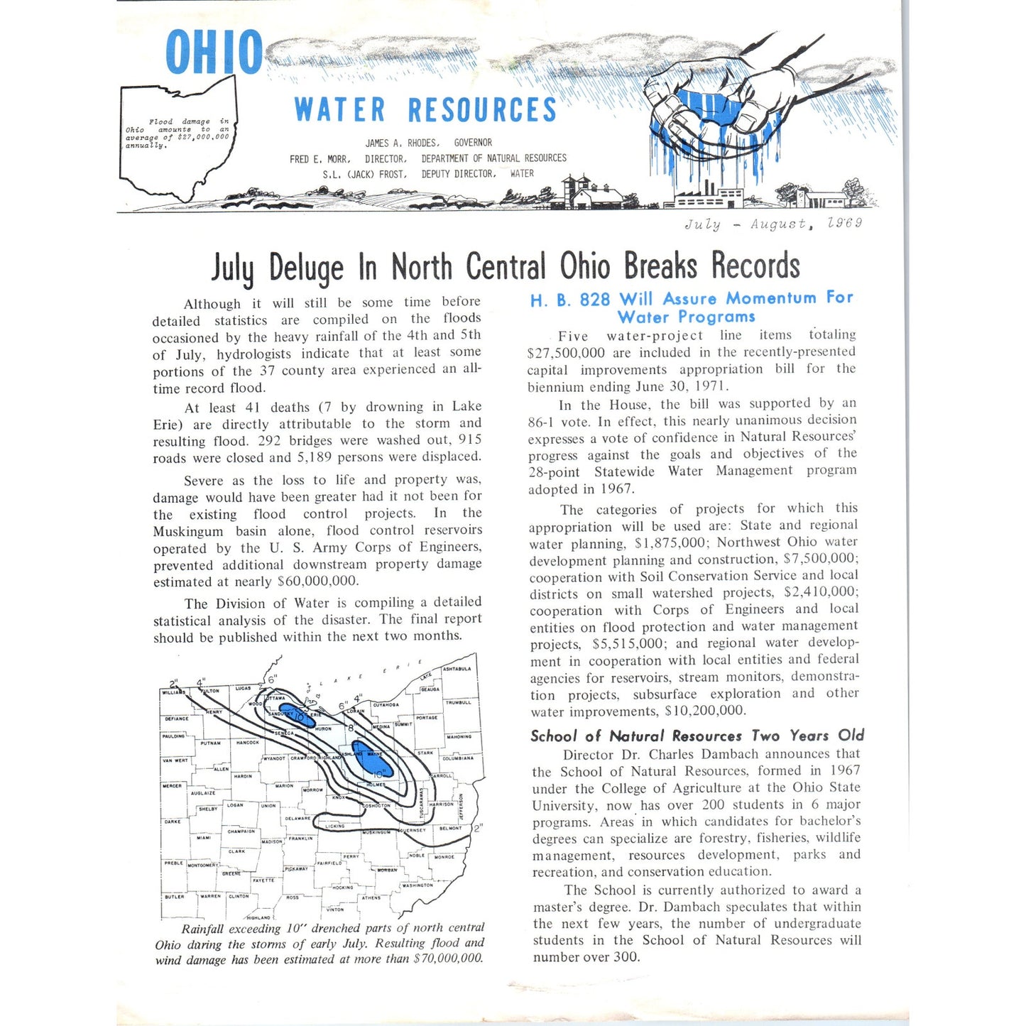 1969 July Ohio Water Resources Newsletter James A. Rhodes D23