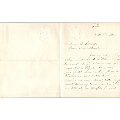 1908 Handwritten French Letter on Ogdensburg City Hospital Asylum Letterhead AE6