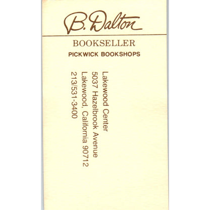 B. Dalton Bookseller Lakewood Center Lakewood CA Vintage Business Card SD8-B9