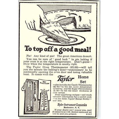 Taylor Instrument Companies Home Set Rochester NY c1920 Ad AF8-H1