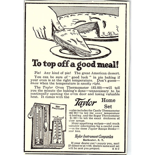 Taylor Instrument Companies Home Set Rochester NY c1920 Ad AF8-H1