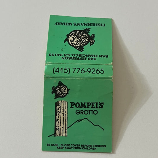 Pompei's Grotto Fisherman's Wharf San Francisco Vintage Matchbook TB6-MB2-11