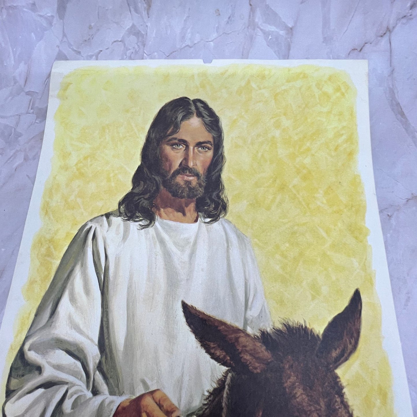 1981 Messenger Jesus on Donkey John Walter Art Print Lithograph 9x15 FL6-3