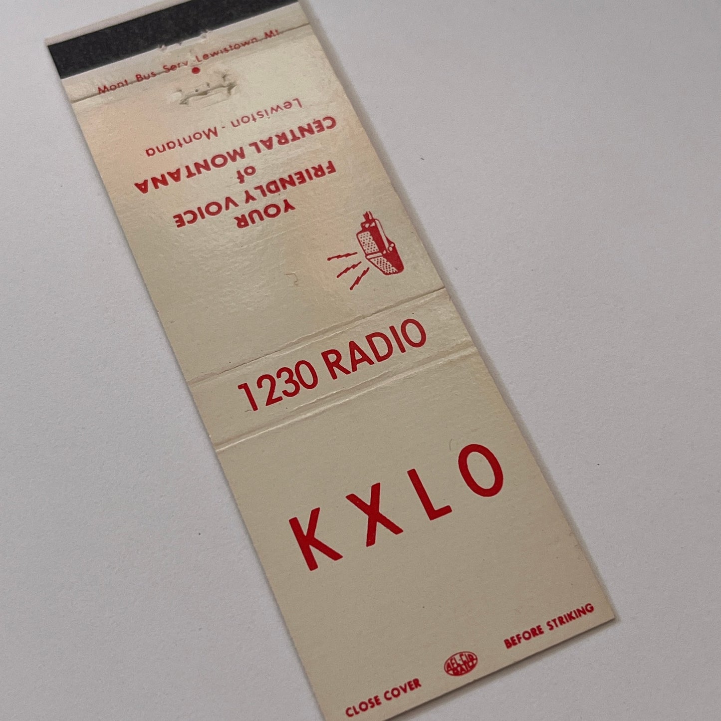 KXLO Radio Lewiston Montana Vintage Matchbook Cover TB6-MB2-1