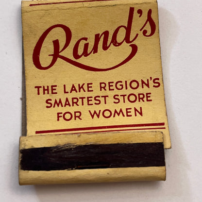 Rand's Lake Regions Smartest Store for Women Devils Lake ND Matchbook TB8-MB3-9