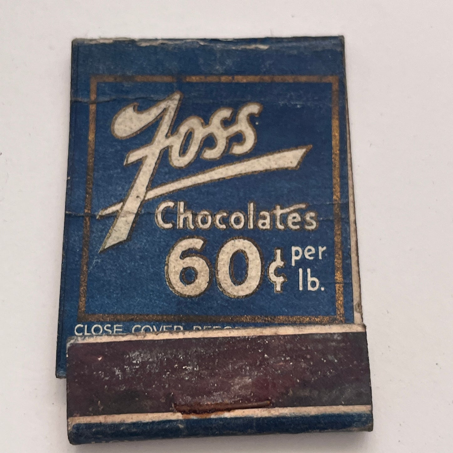 Foss Chocolates H.D. Foss Co Boston MA Vintage Matchbook Cover TB8-MB-7