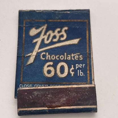 Foss Chocolates H.D. Foss Co Boston MA Vintage Matchbook Cover TB8-MB-7