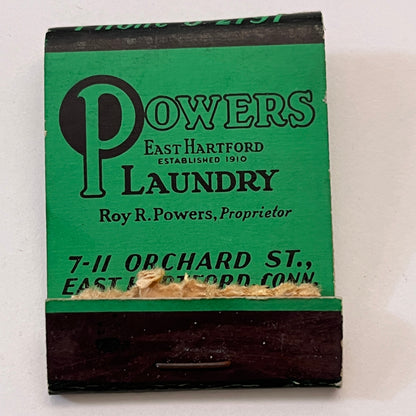 Roy R Powers Laundry East Hartford CT Vintage Matchbook Cover TB8-MB3-10