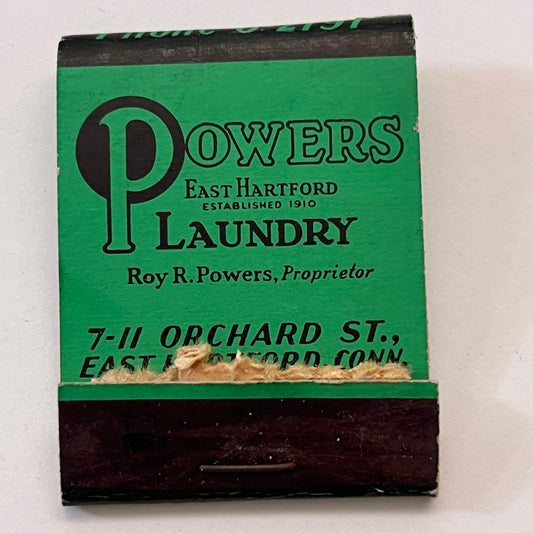 Roy R Powers Laundry East Hartford CT Vintage Matchbook Cover TB8-MB3-10