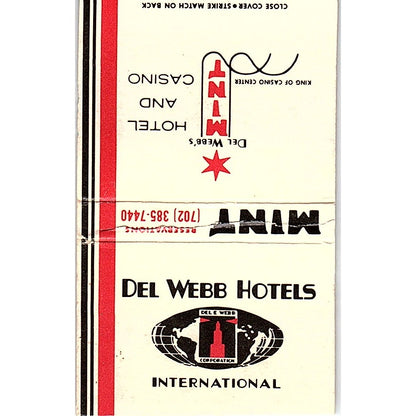 Del Webb Mint Hotel and Casino Vintage Matchbook TB6-MB2-12